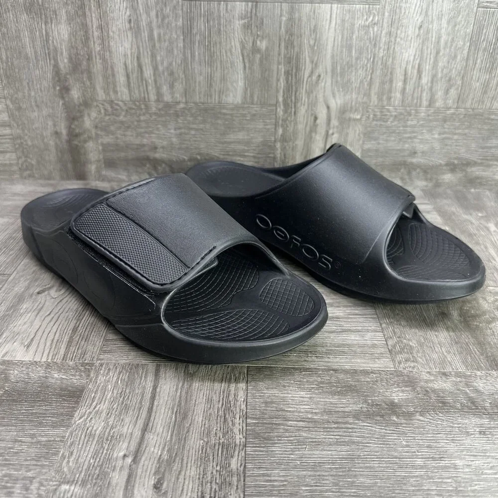 OOFOS OOahh Sport Flex Women's 10/EURO 41 Black Slides - Picture 5 of 8